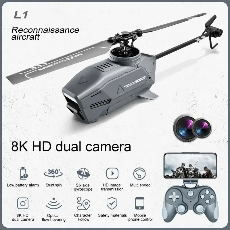 Top 4d-L1 Helicopter 8k High Definition Dual Camera Remote Control Quadcopter 2.4ghz 4ch Electronic Gyroscope Airplane Rc Gifts