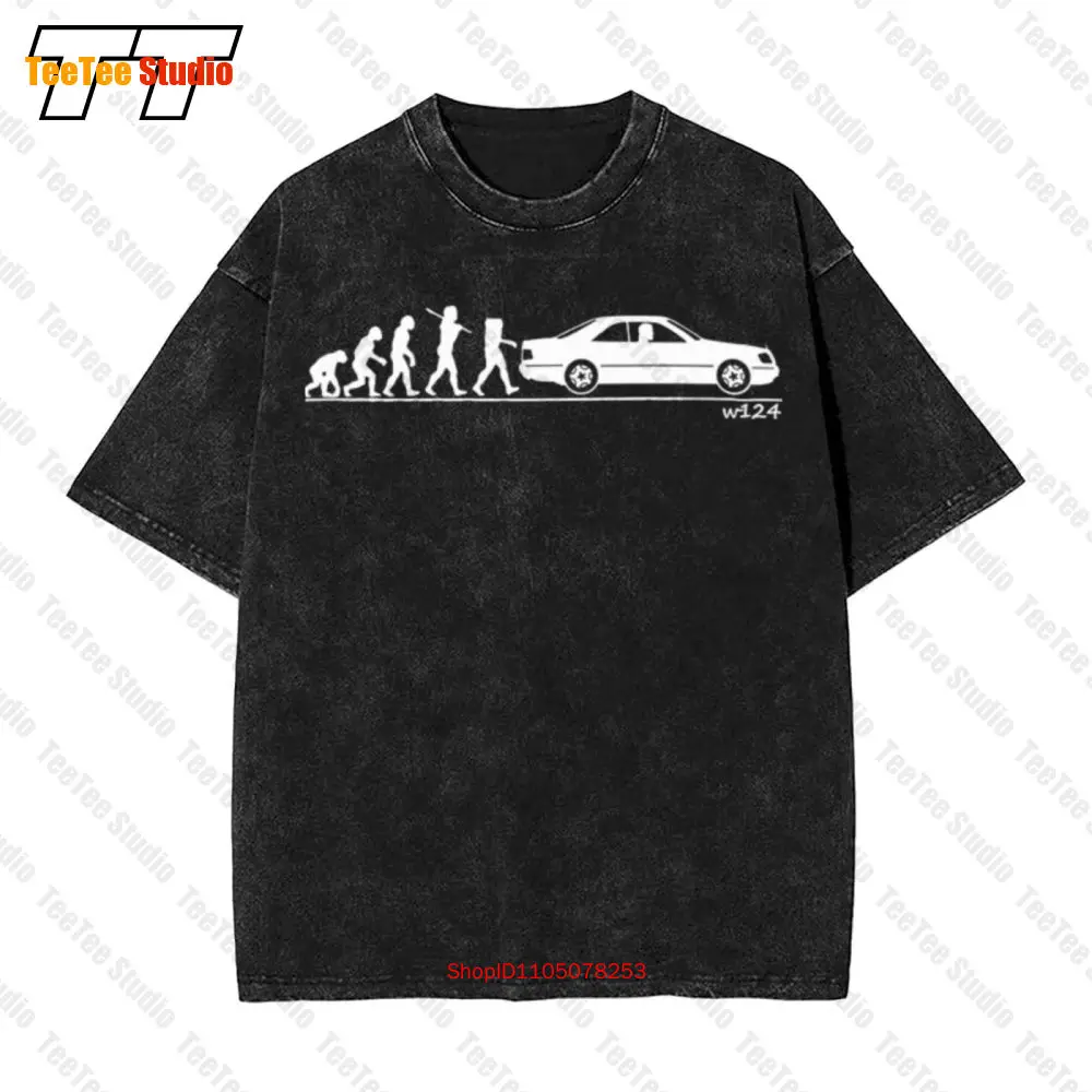 Evolution Of Man,Classic W124 Coupe Vintage Oversized T-Shirt 0EQK