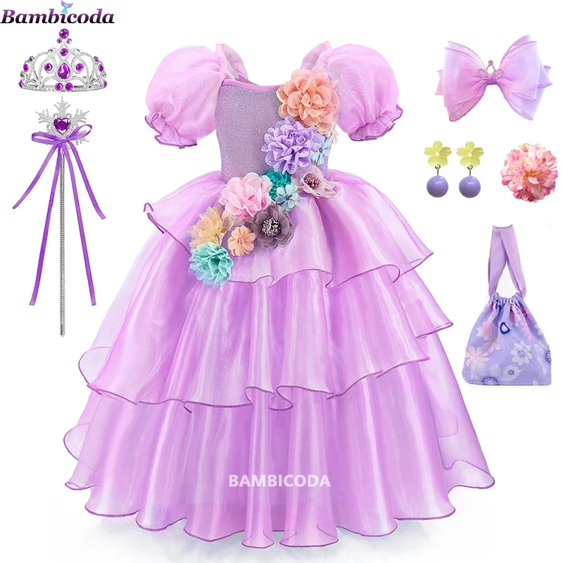 ❤2026✚Girls Encanto Costume Madrigal Isabela Cosplay Dress For Kids Fancy Carnival Birthday Party Outfits Halloween Princess Dr◀ view 5