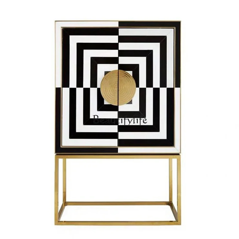 

Ljy Italian light luxury door cabinet against the wall into the home high-footed decorative locker