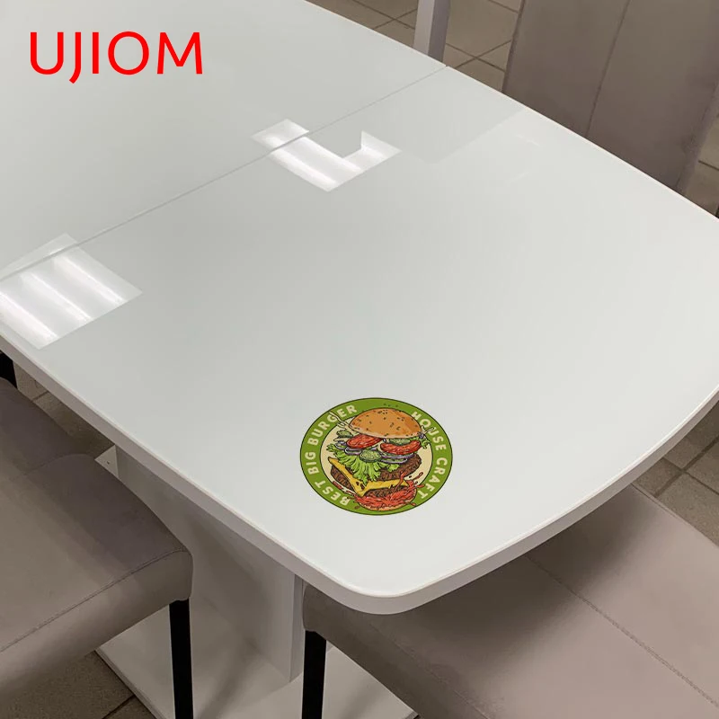 UJIOM 13cm X 13cm Exploded Burger Vintage Sticker Home Decor Wall Decals Kitchen Cabinet Stove Refrigerator Dress Up Waterproof