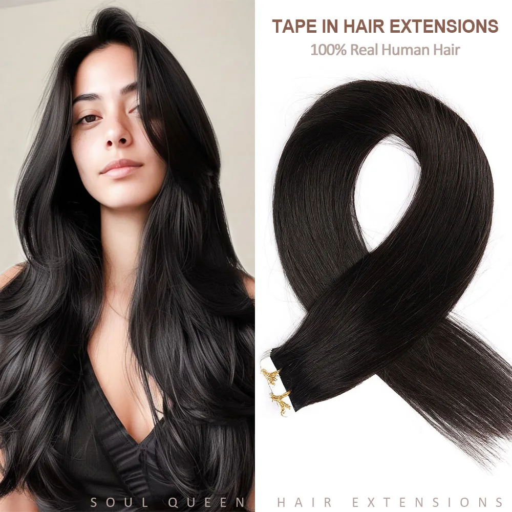 

Tape in Hair Extensions Human Hair Invisible Natural Brazilian Remy Hair Seamless Straight Skin Weft Tape Ins Virgin Human Hair