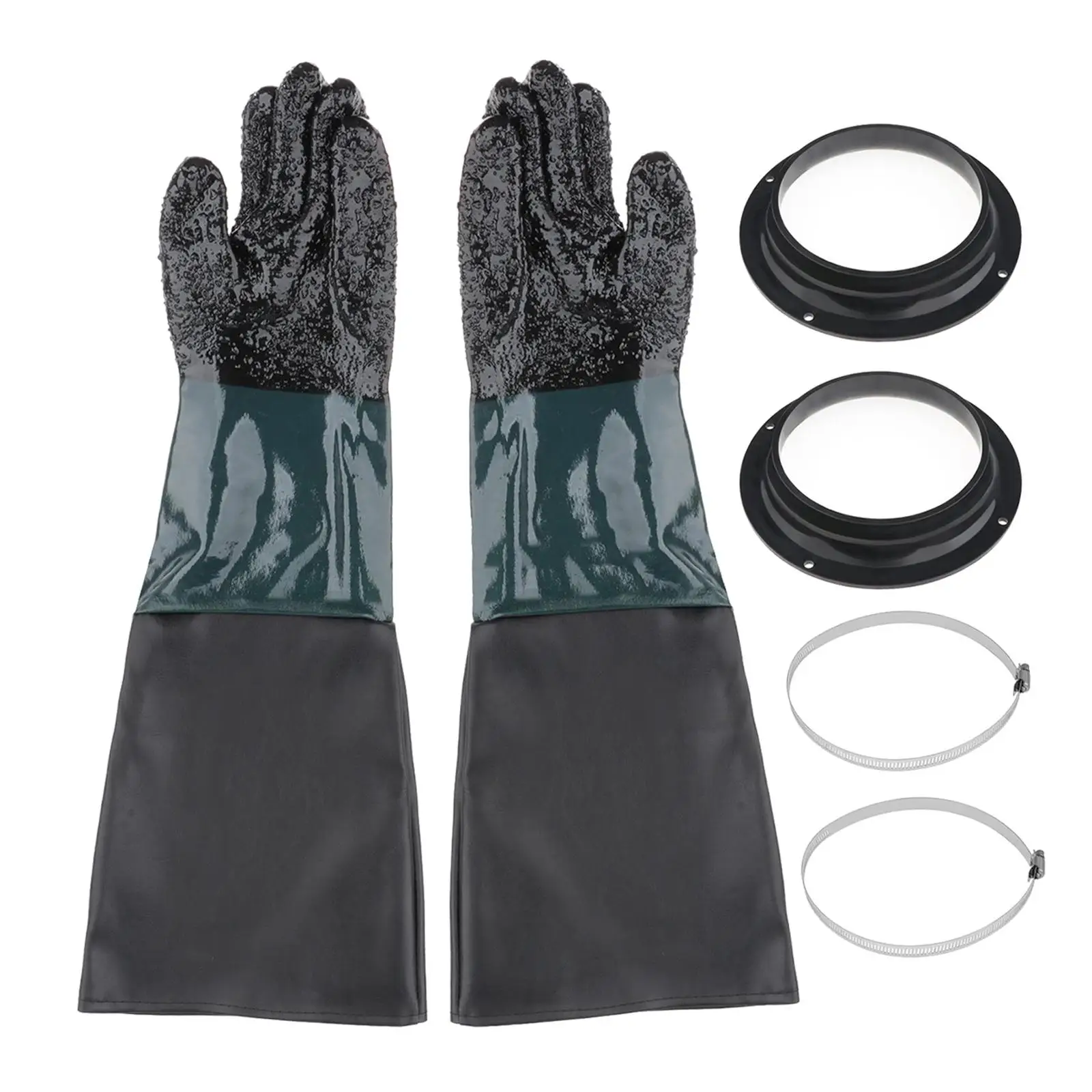 

Pairs of Heavy-duty 24inch Sandblasting Gloves with 2 Glove Holders for