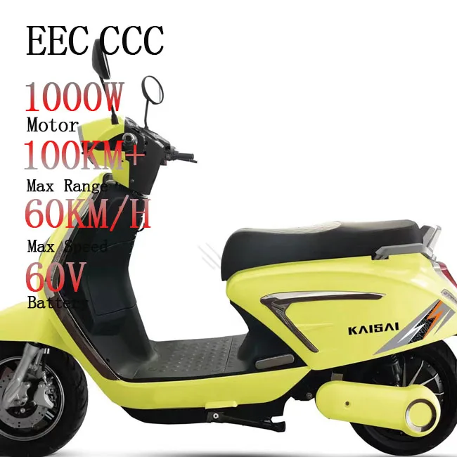 

High Performance Long Range Sport Moped Big Power 1000w 72v Ckd Scooter Disc Brake Dual Motor Electric Motorcycle For Adults