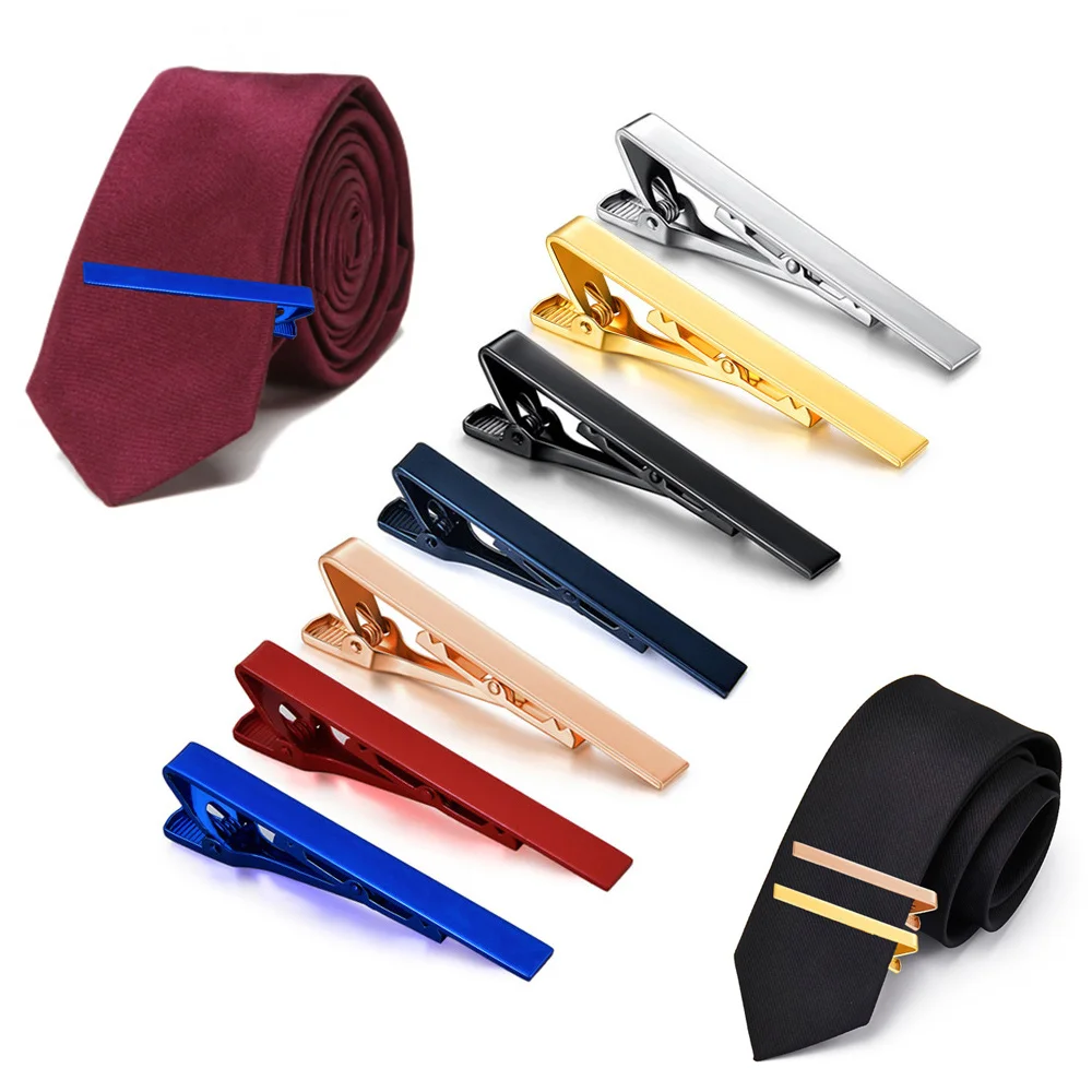 New Metal Silver Color Tie Clip For Men Wedding Necktie Tie Clasp Clip Gentleman Ties Bar Crystal Tie Pin For Men\'s Accessories