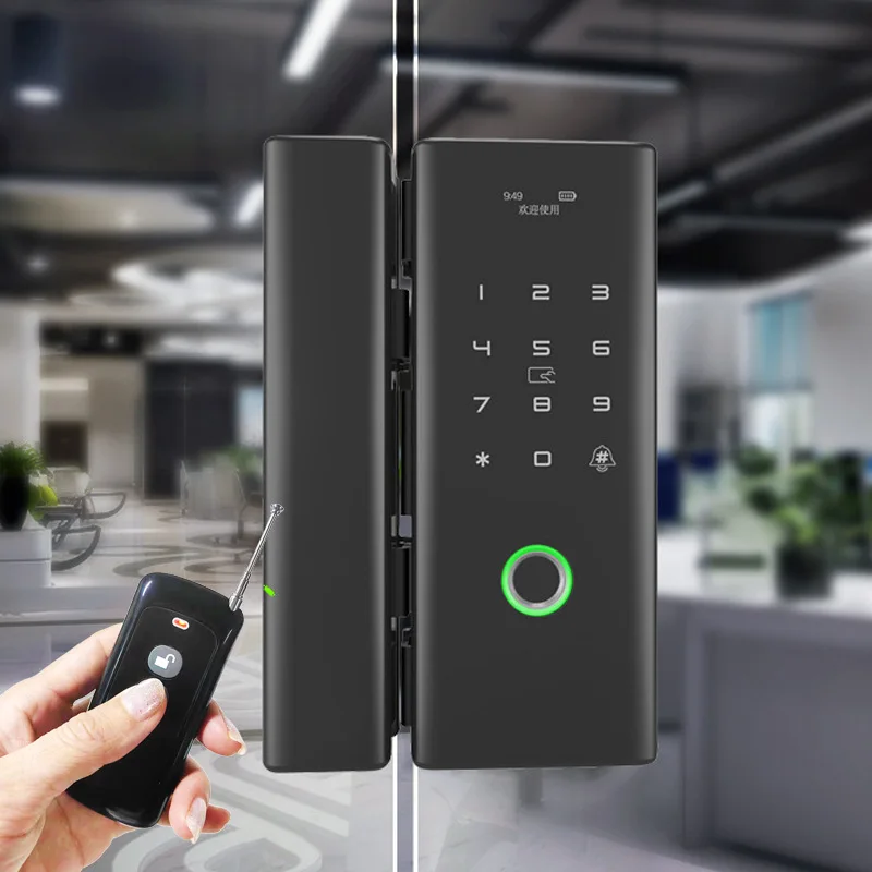 

Office Store Double Door Remote Control Electronic Smart Lock Password Glass Door Fingerprint Lock