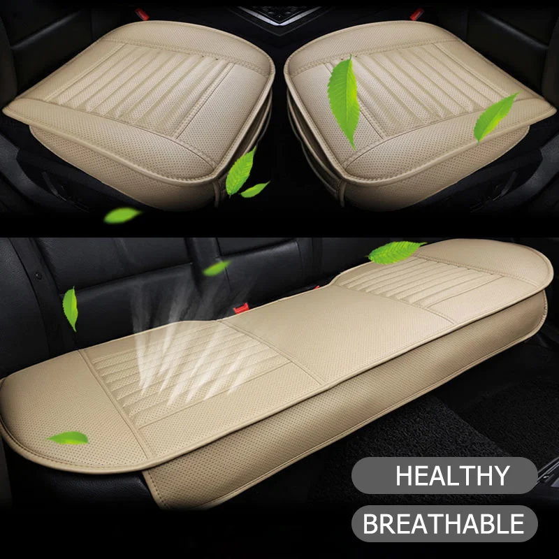

Bamboo Charcoal Car Seat Covers Bottom Full Surround Car Seat Cushion Breathable Rear Seat Pad Universal Fit Seat Covers
