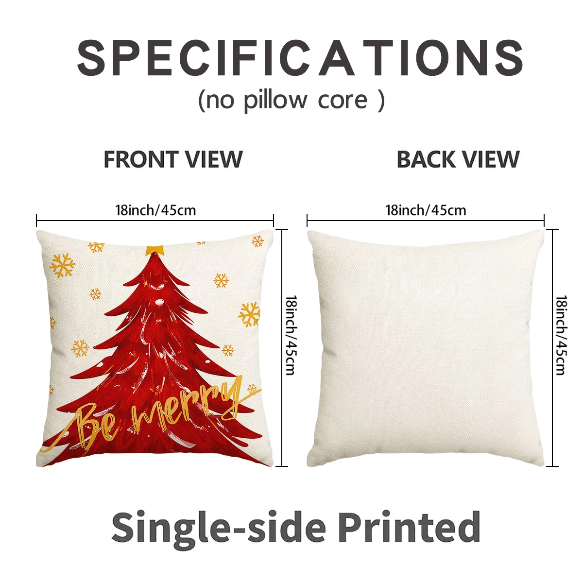 4Pcs Christmas Pillow Covers & Pillow Cases, Festive Red Xmas Tree Snowflake Pattern, Xmas Home Decor for Living Room Bedroom