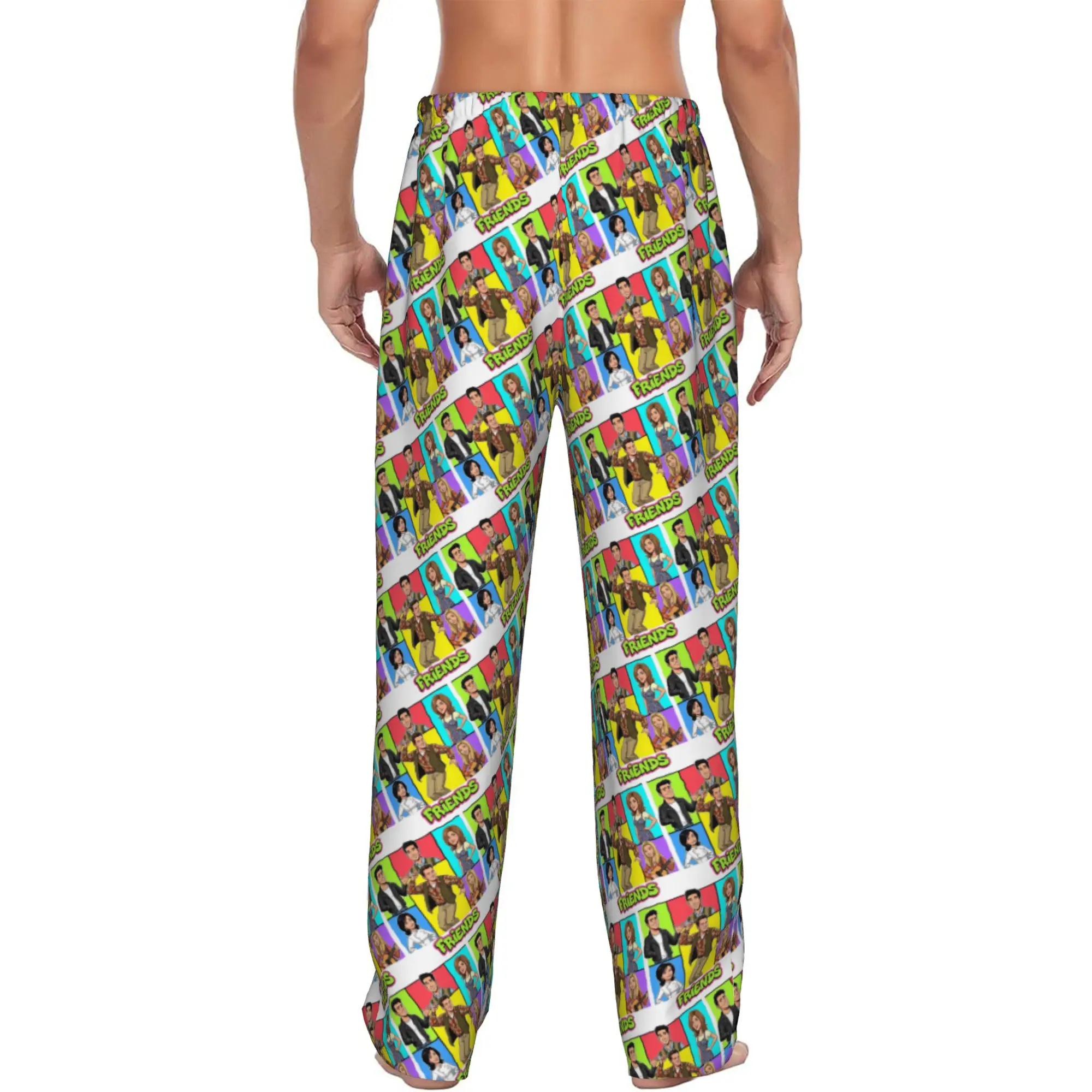 Custom Printed Men Funny TV Show Friends Pajama Pants  Sleepwear Sleep Lounge Bottoms with Pockets - view 3