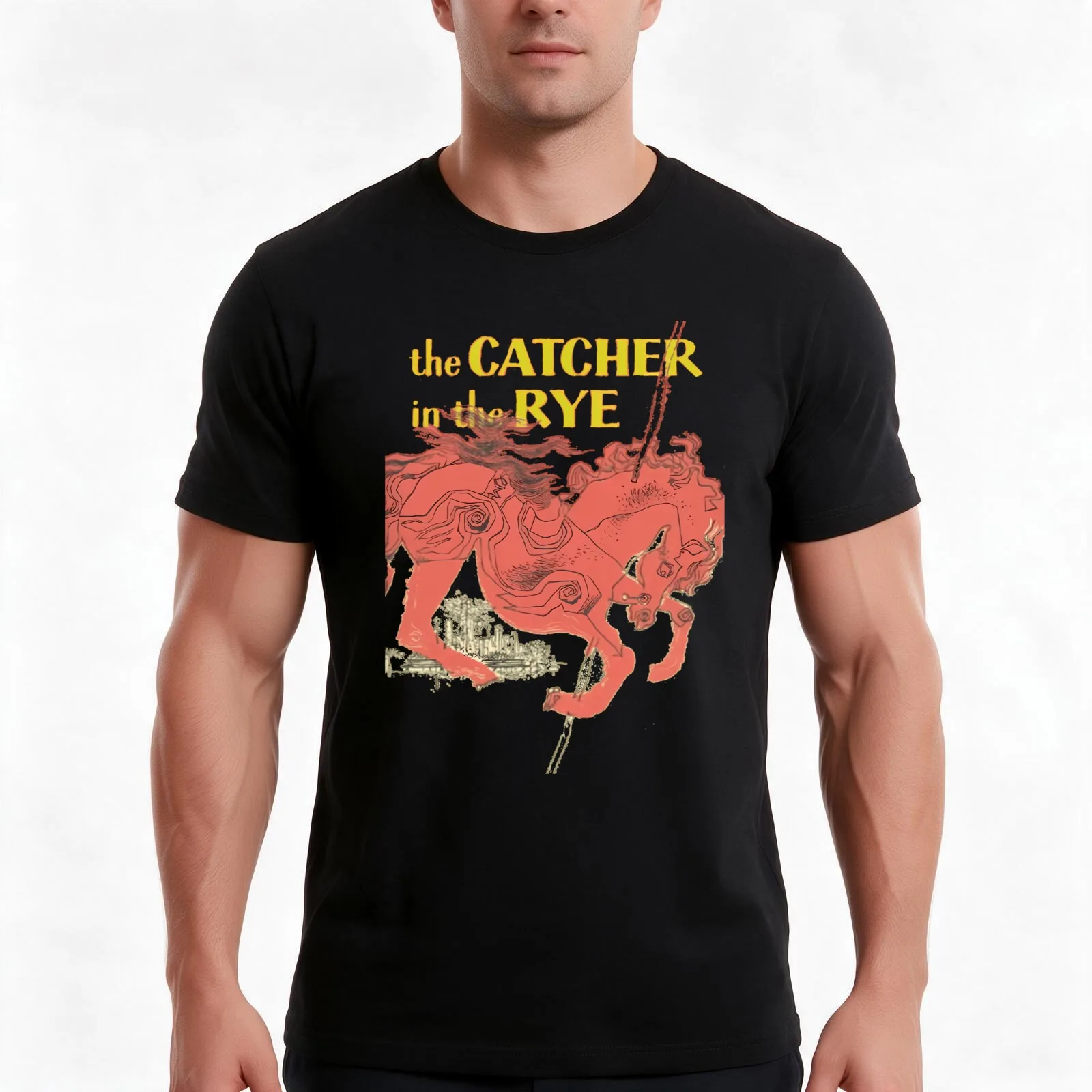 Catcher in the Rye T-Shirt, Summer Casual Cotton Tee, Oversized Streetwear Tops, Vintage Graphic Print, Loose Fit Short Sleeve