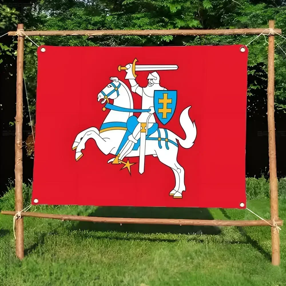 medieval knight Vytis Flags Daily four ring borderless design indoor outdoor decor easy hang install
