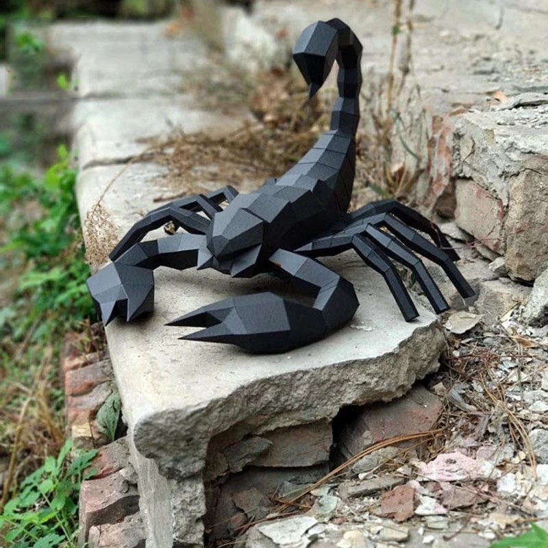 45cm Scorpion 3D Paper Model DIY Papercraft Animal Stereo Origami Home Decor Office Decoration Handmade Spoof Toys Sculpture