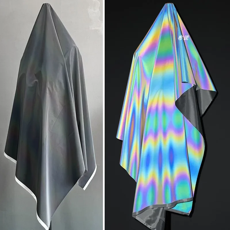 

Светящаяся ткань, лазерная переливающаяся модная технологическая чувственная водонепроницаемая неэластичная дизайнерская ткань для тканевой одежды, пришивная на метр