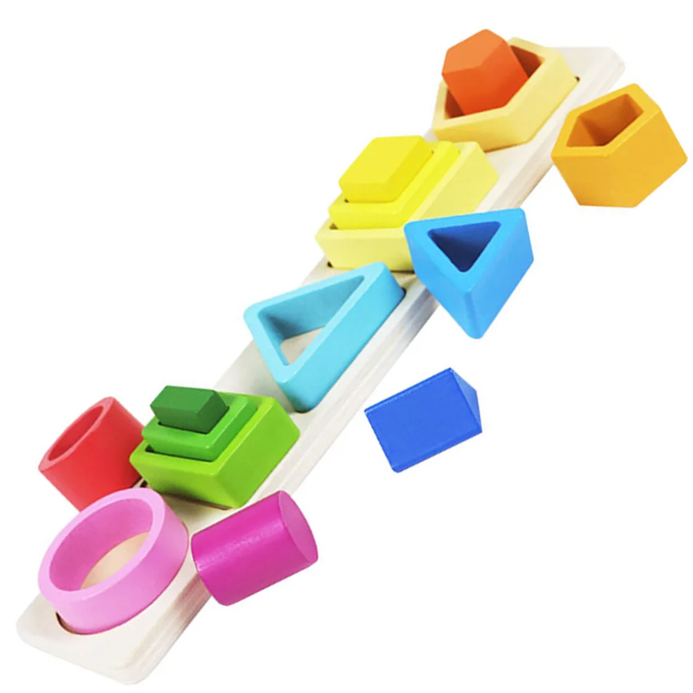 

Geometric Shape Pairing Column Toddler Stacking Blocks Sorting & Toys for Toddlers and Kids Wooden Matching