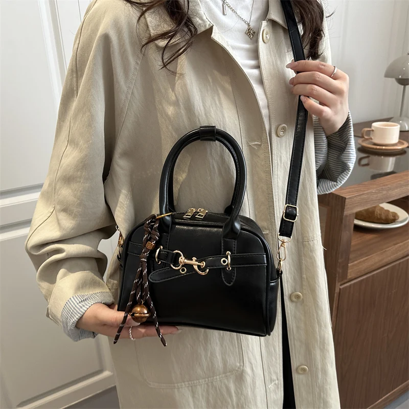 

Ретро-сумка женская цветная, осень-зима 2025, модная сумка-боулинг, многофункциональная сумка через плечо/кроссбоди