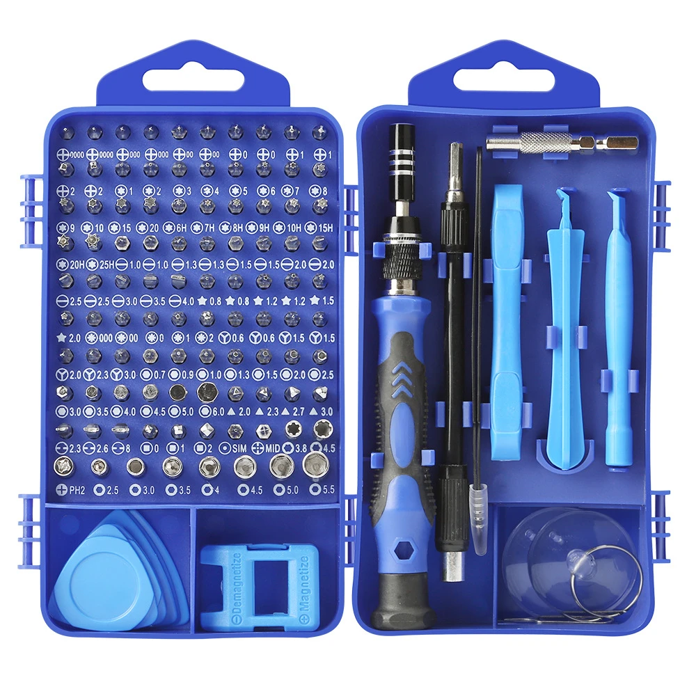 

Blue 117 in one screwdriver set crv bit anti-slip handle l