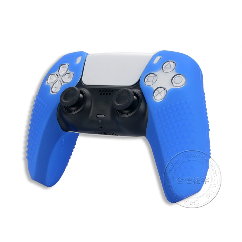 HOTHINK 1 para dzielony silikonowy pokrowiec z cząsteczkami przeciwpoślizgowymi na kontroler PS5 skórka na PlayStation 5 DualSense