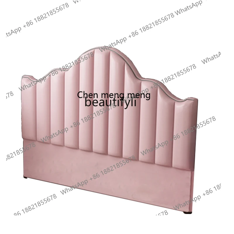 cc182Nordic simple leather headboard light luxury backrest soft bag soft backrest pine full solid wood frame