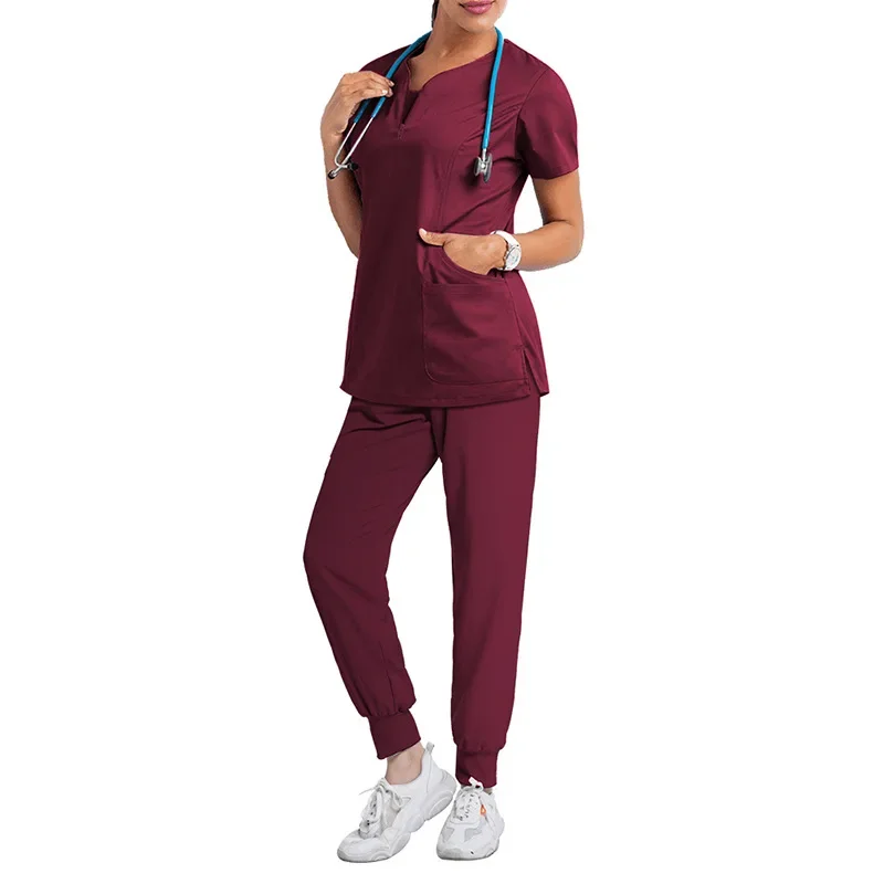 Slim Fit Medische Uniformen Vrouwen Scrubs Sets Chirurgische Jassen Ziekenhuis Artsen Kleding Verpleegkundigen Accessoires Tandheelkundige Kliniek Werkkleding