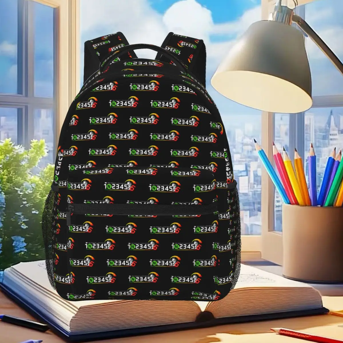 

1N23456 Motorcycle Gear Biker Backpack Student Boys Girls BookBag Children School Bag Laptop Shoulder Bags for Men Women