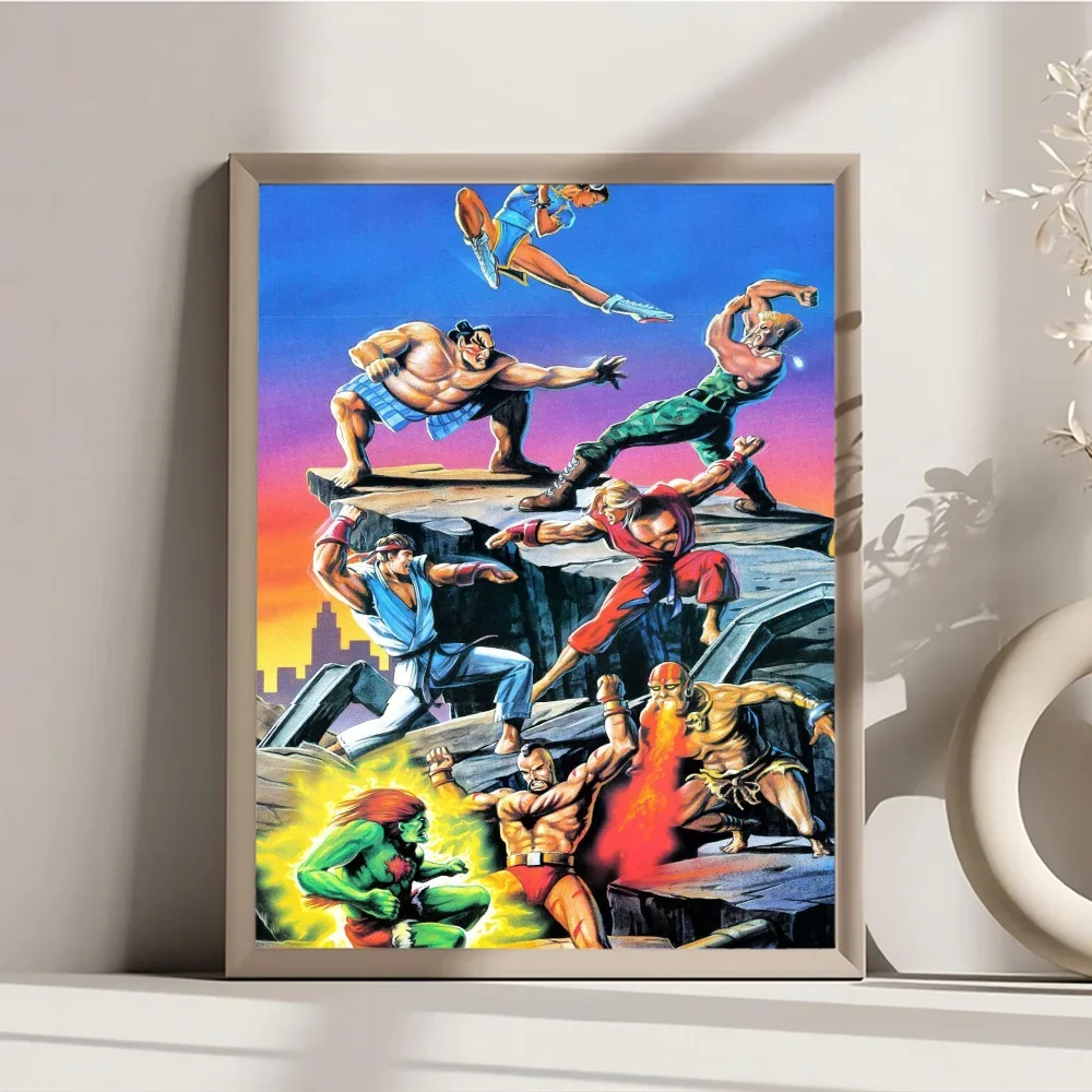 1PC Street Fighter Fighting Games Poster Movie Sticky Poster Retro Kraft Paper Sticker Room Bar Cafe Aesthetic Art Wall Painting