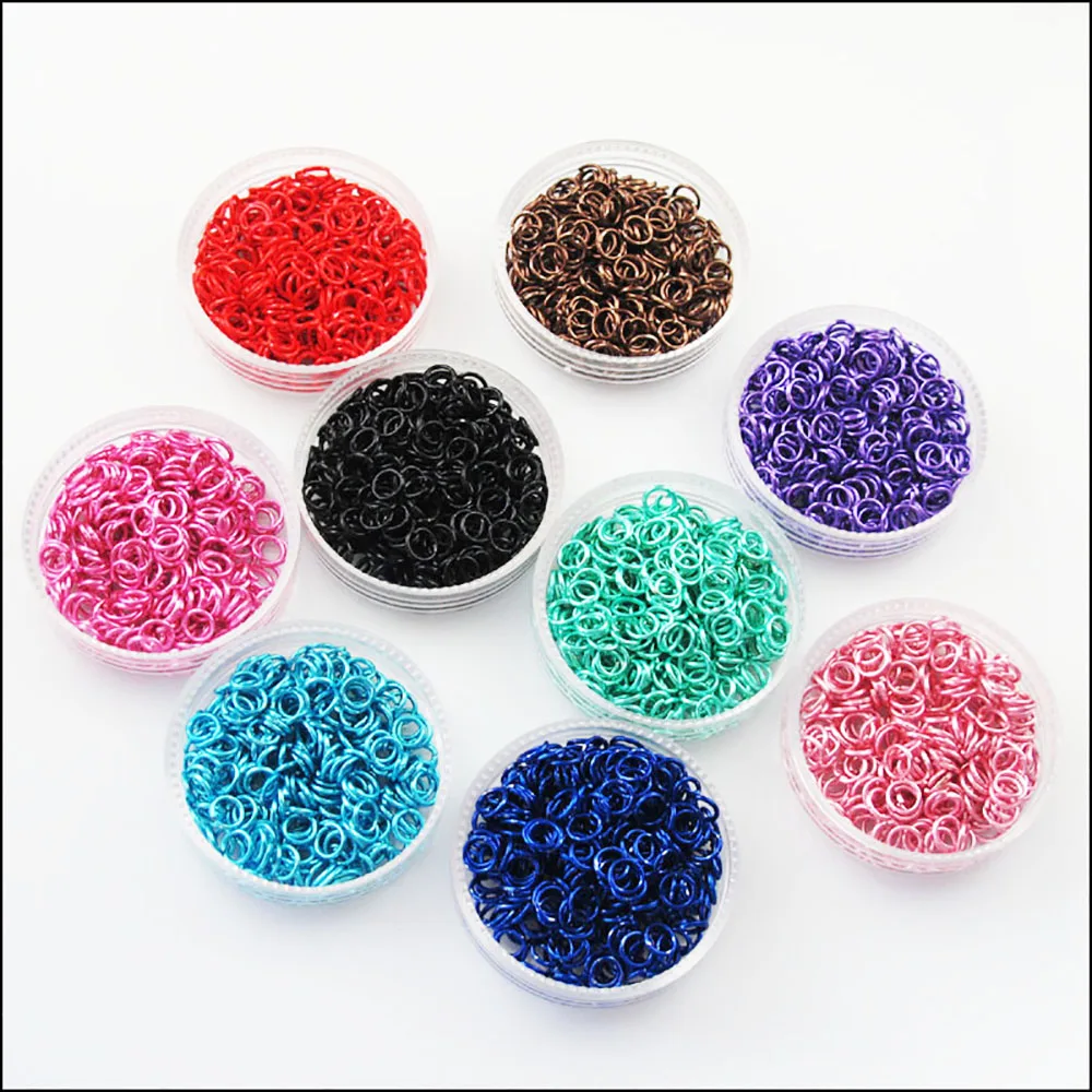 500Pcs Jump Rings Open Connectors Black Red Blue Pink Sky Blue Green Brown Mixed 5mm