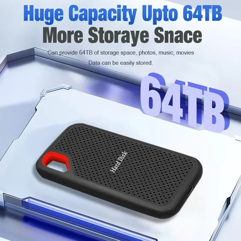 NEW Portable SSD 256TB External hard Drive 4TB USB3.1 Type-c Solid state drive 1TB High Speed Storage Device for Laptop/Mac/PC