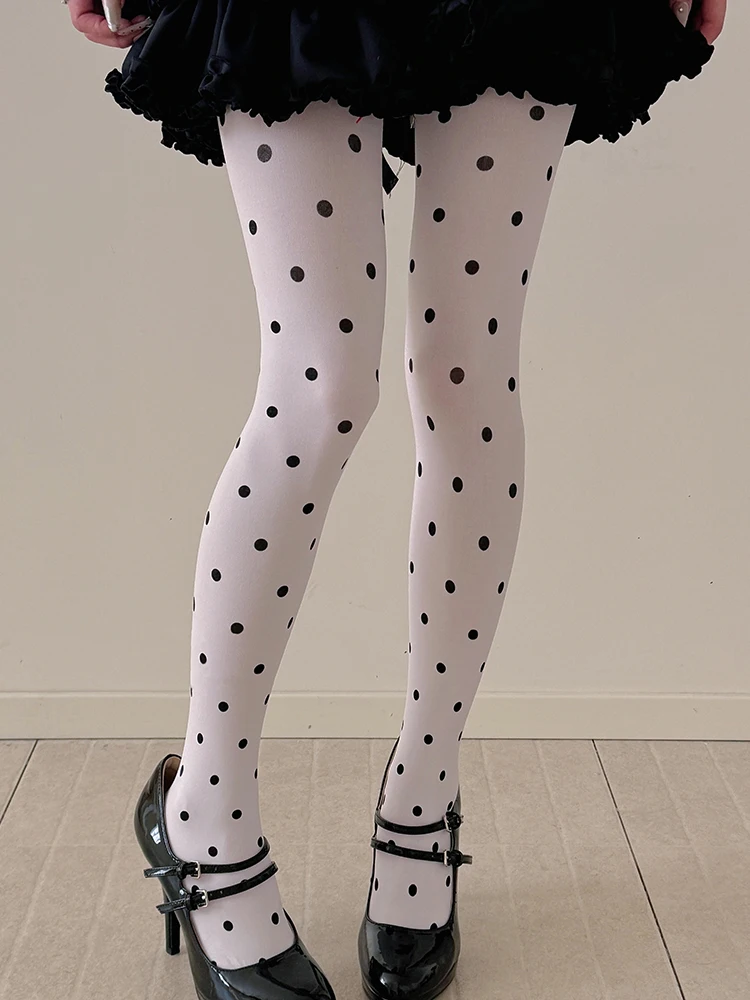Collants Vintage pour femmes, mode Sexy, bas à pois, bas Super élastiques, Y2k, printemps-automne