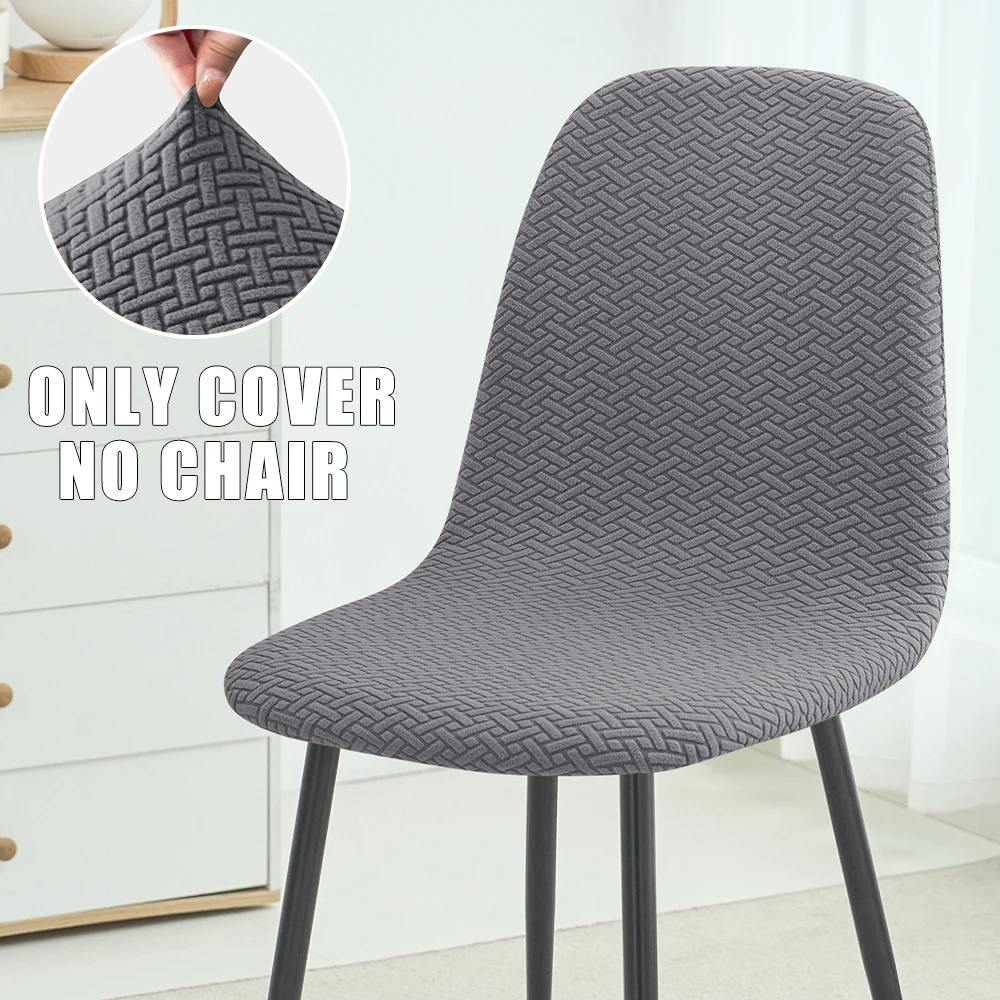 Funda de Silla Jacquard de 1 Pieza, Funda Elástica Suave para Silla, Color Sólido, Funda Giratoria para Silla Eames, para Comedor, Hogar, Hotel, Oficina