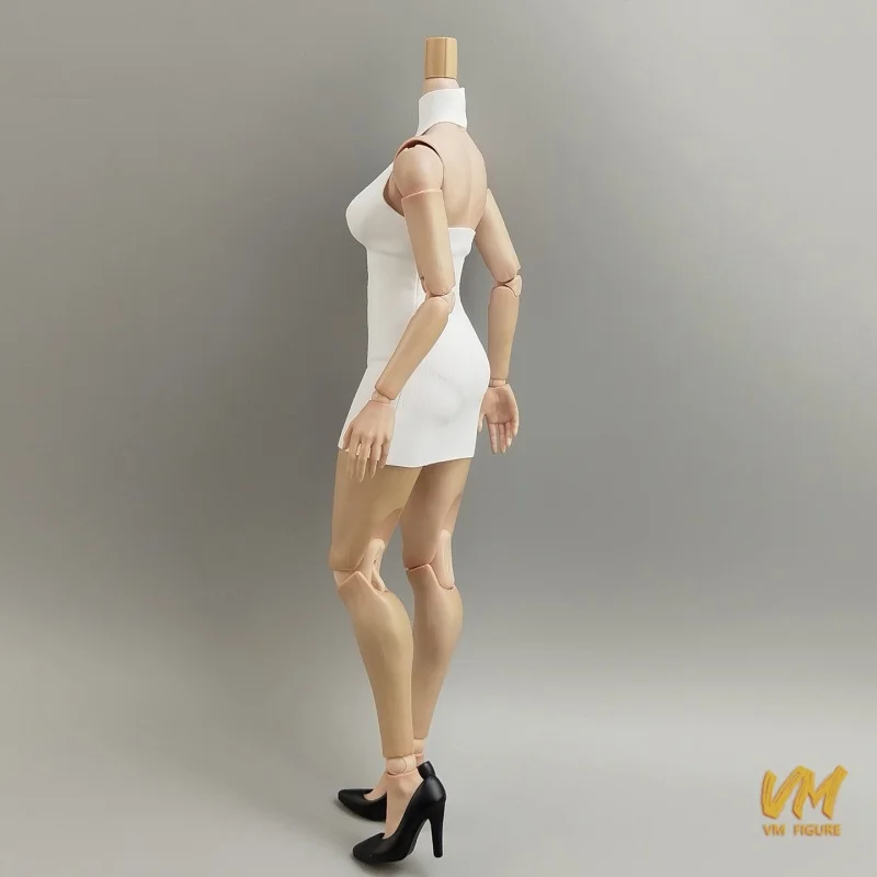 1/6 أنثى الجندي مثير الساخن عالية الرقبة مطاطا فستان قصير ضيق المنخفضة قطع فستان نموذج صالح 12 "عمل الشكل TBL AT210 الجسم دمية #5
