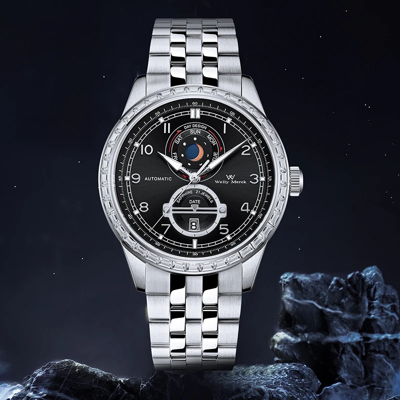WM Watch mechanical watch, 2565 movement, 316L stainless steel case, sapphire crystal, 50-meter water resistance WM149M