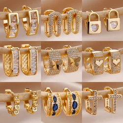 Zircon Butterfly Earrings For Women Stainless Steel Gold Color Pendientes Earring New Luxury Jewelry aretes mujer