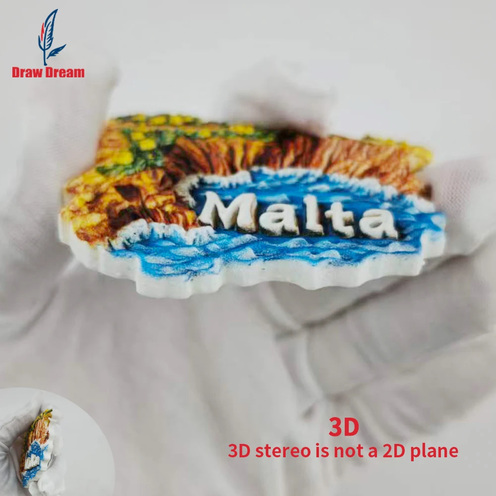 1Pc Malta Creative 3D Embossed Refrigerator Magnet World Travel Souvenir Collection Suitable for Home and Office Decoration, Personalized Exclusive Travel Souvenir Magnetic Refrigerator Magnet Home Decoration, Kitchen, Room, Office, Cabinet Crafts Gift, Holiday Souvenir, Exquisite Small Gift