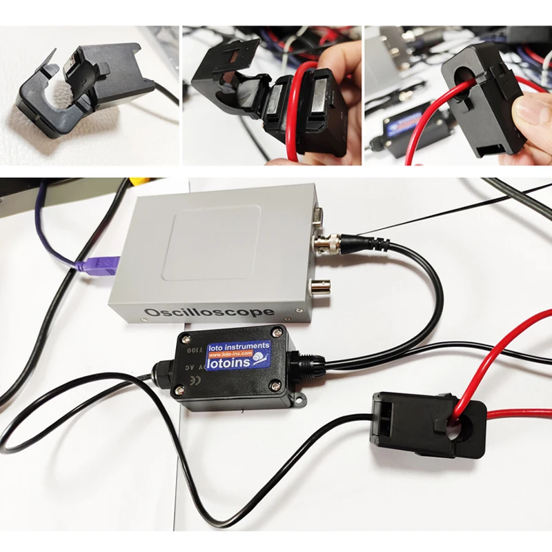 USB Virtual Oscilloscope AC-DC Clamp Current Probe 25K Bandwidth 10A~200A