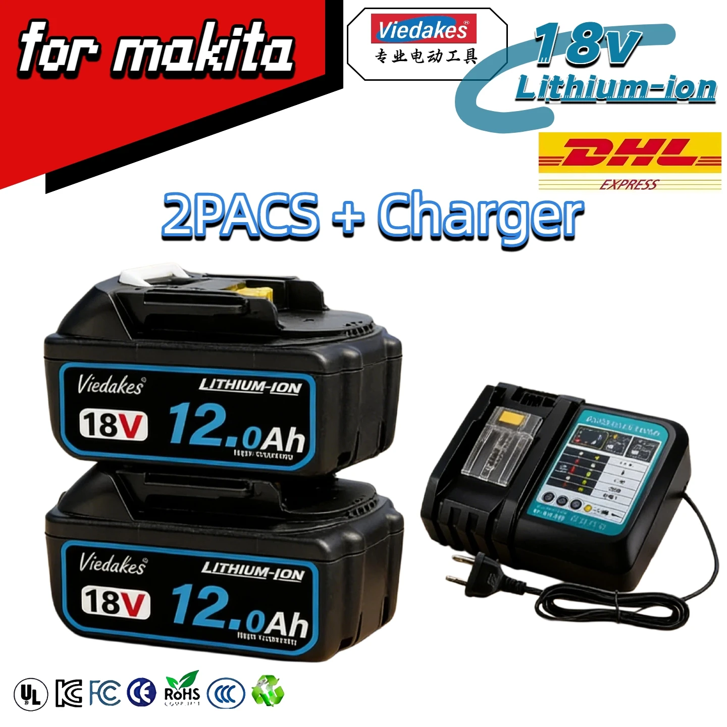 

for Makita Power Tool Battery 18V 6Ah Replacement Lithium Battery Brand New BL1830B BL1850B BL1850 BL1840 BL1860 BL1815