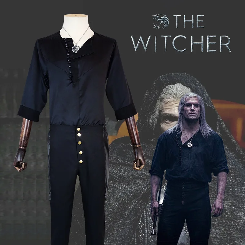 Disfraz de Cosplay de Geralt de Rivia, conjunto completo de disfraz de actuación de personaje de película Witcher, disfraz de Halloween