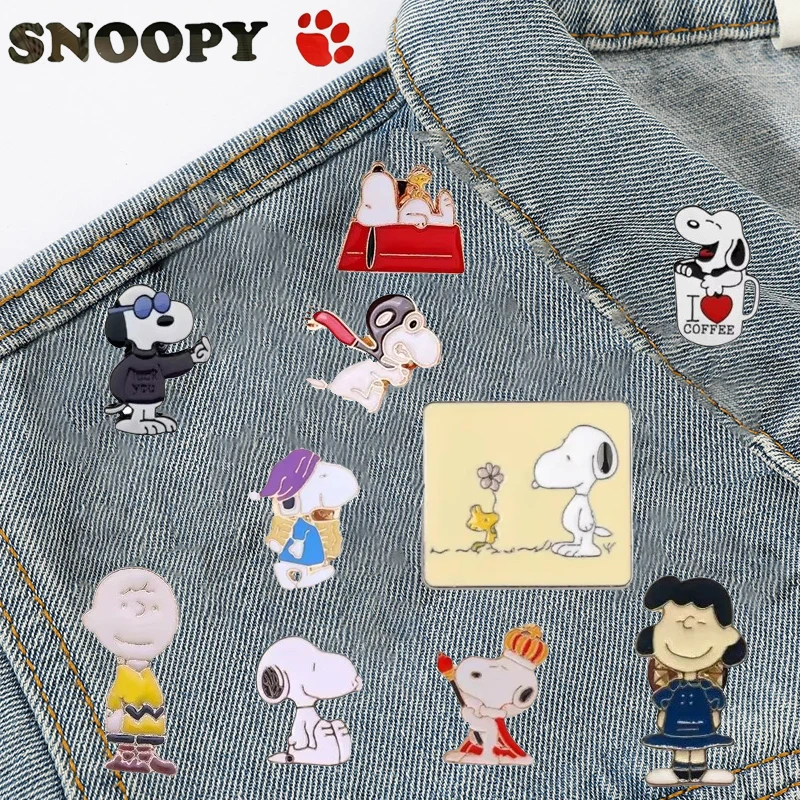 

2024 New Snoopy Japanese Anime Delicate High Quality Cartoon Brooch Cute Badge Student Personality Male Female Pins Neckpins Bag