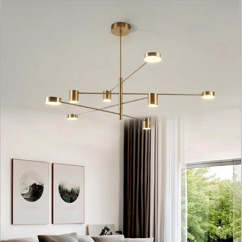 Modern Rotate LED Chandelier for Living and Dining Room  Office Desks Kitchen Bar Black Pendant Lights Home Decor Light Fixture