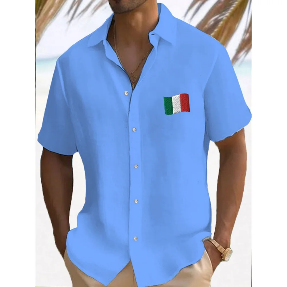 Heren Shirt Zomer Casual Mode Korte Mouwen Shirt Voor Heren Losse Ademende Hawaiiaans Shirt Man Casual Heren Kleding Top