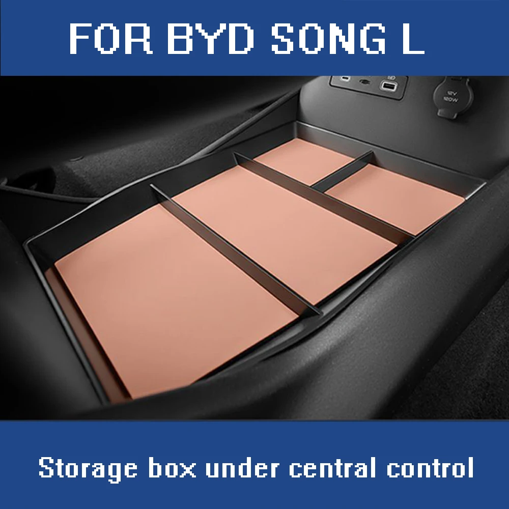 

For BYD SONG L 2024 2025 Car Central Control Lower Storage Box Layered storage Organizer Interior Auto Accessories ﻿