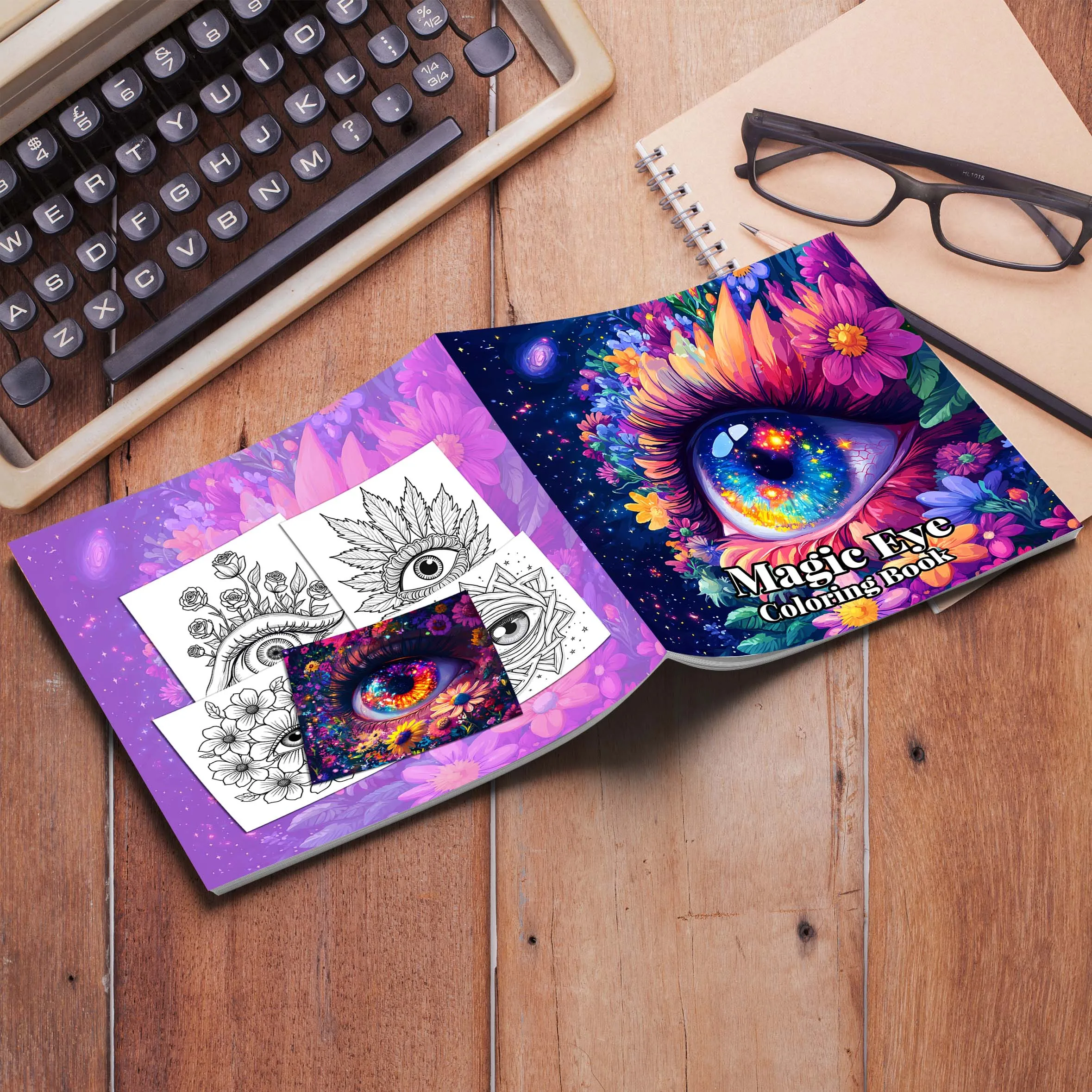 Magic Eye Coloring Book 24 Pages Adult Picture Book Creative Relaxation Ideal Gift For Children's Holiday Birthday Party