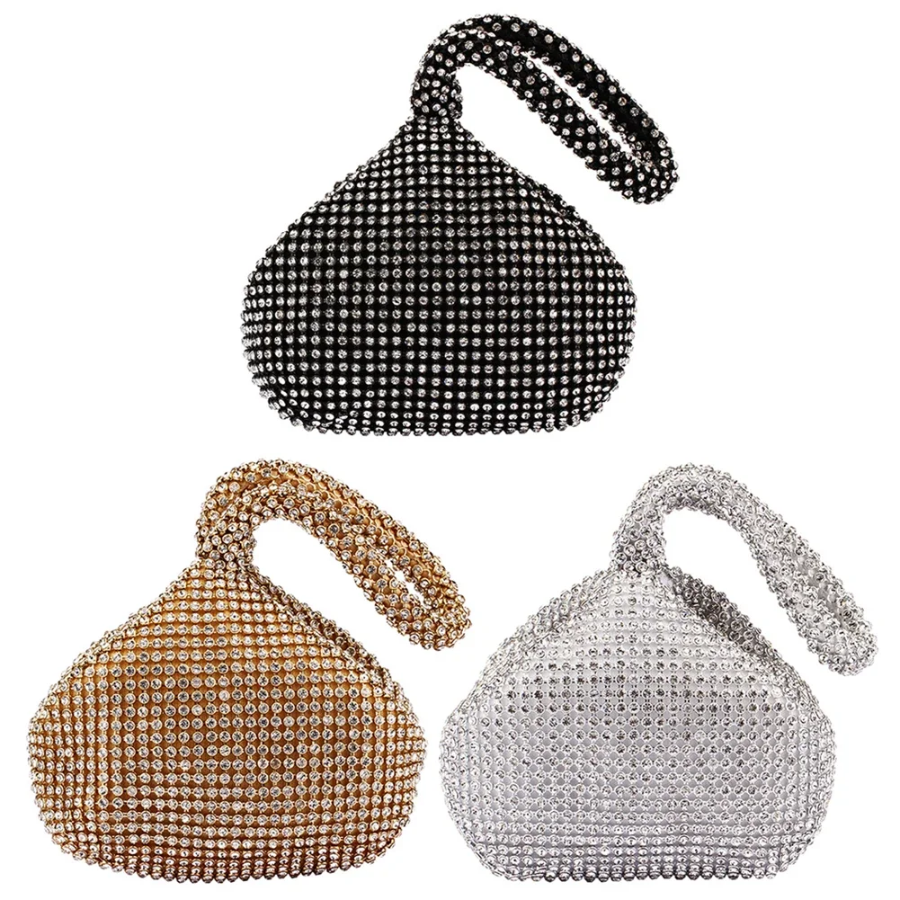 

Sparkling Silver Diamond Women Mini Evening Clutch Wristlets Bag Ladies Party Wedding Bag Female Crystal Shiny Handbag and Purse