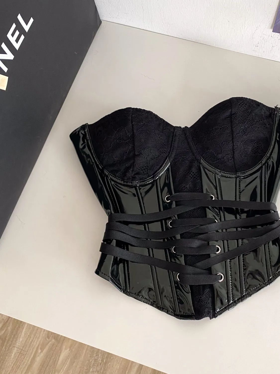 Women's Black Gothic Lace Up Tube Cami Top Off Shoulder Camisole Elegant Y2K Gyaru Emo Outerwear Tank Top for Women Summer 2026