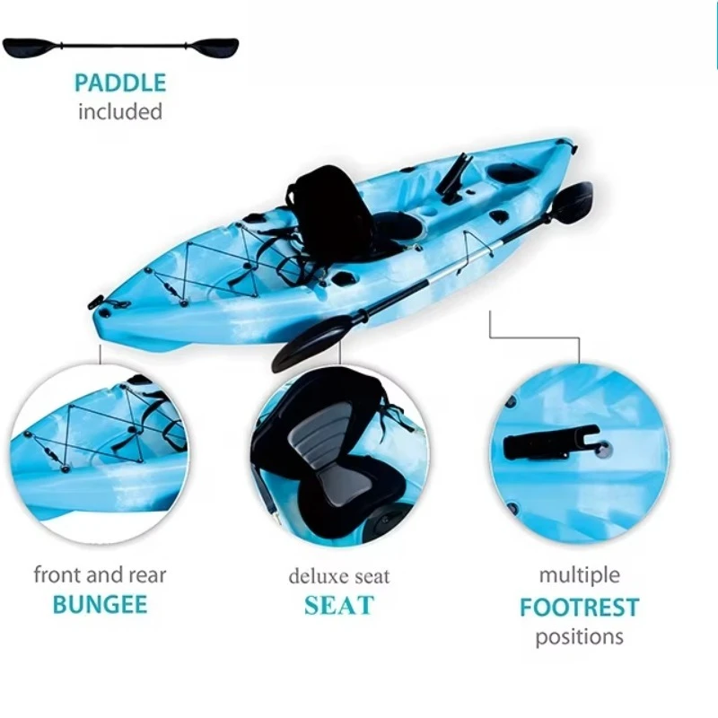 Fishing Kayak Plastic Single Paddle Canoe Sit on Top Cheap Price Touring Kayak for Sale 25 Ningbo Kano Support 2 Years