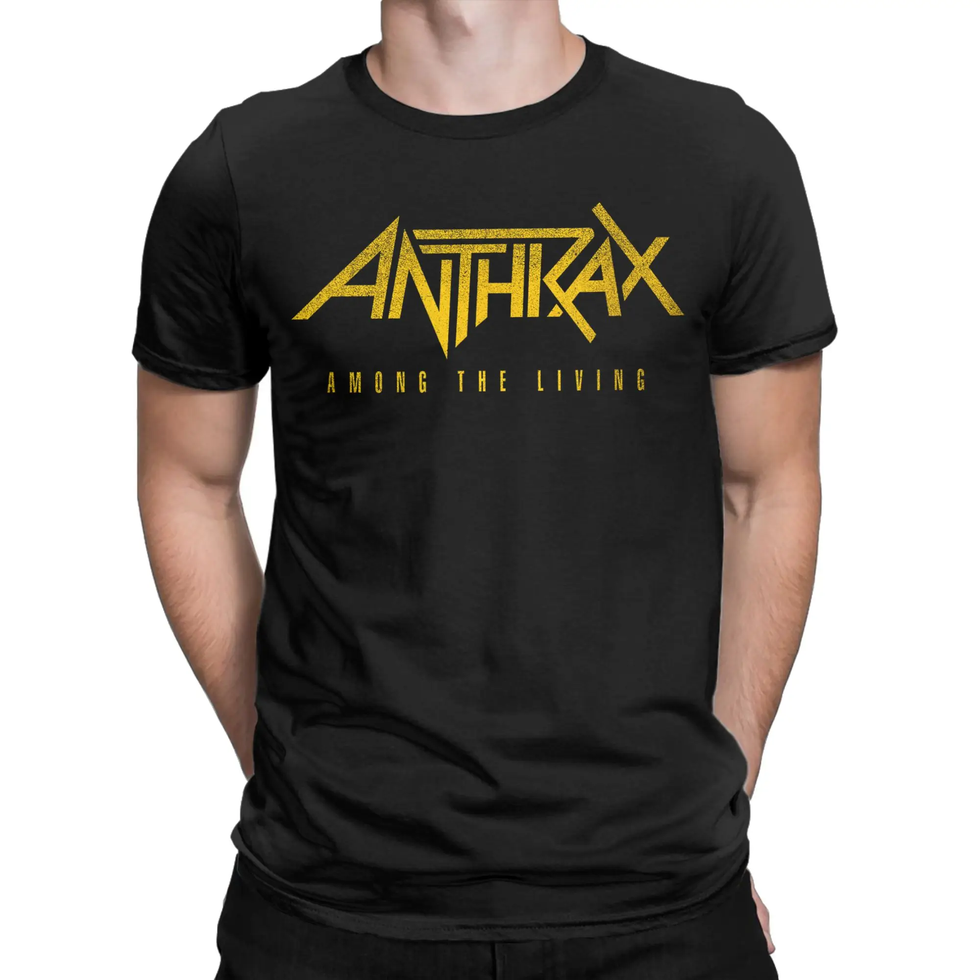 Anthrax Among The Living T-Shirts Men  Awesome Pure Cotton Tees Round Collar Short Sleeve T Shirts Adult Tops