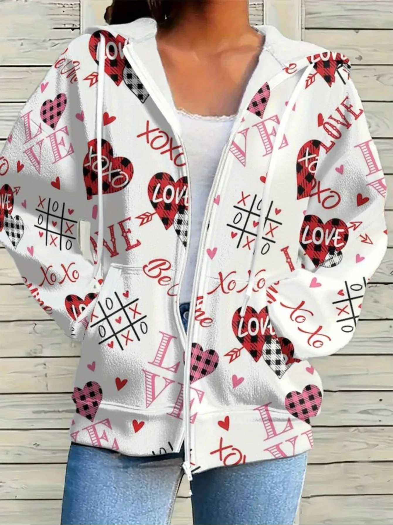 2026 autumn and winter new style women's zipper hooded sweater with 3D panda pattern print street casual fashion