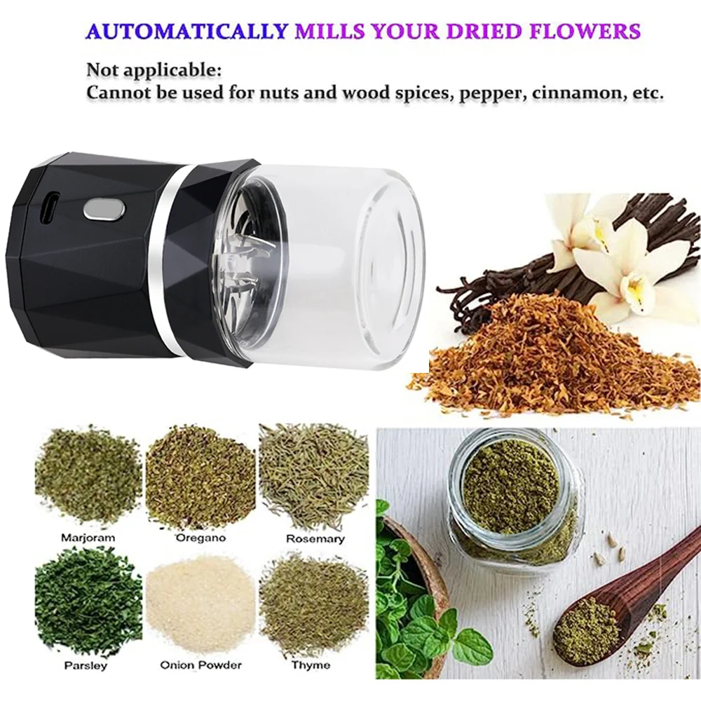 Mini LTQ Electric Herb Grinder Stainless Steel High Speed Tobacco Crusher for Smoking Grass Cutter Accessories Men Gifts