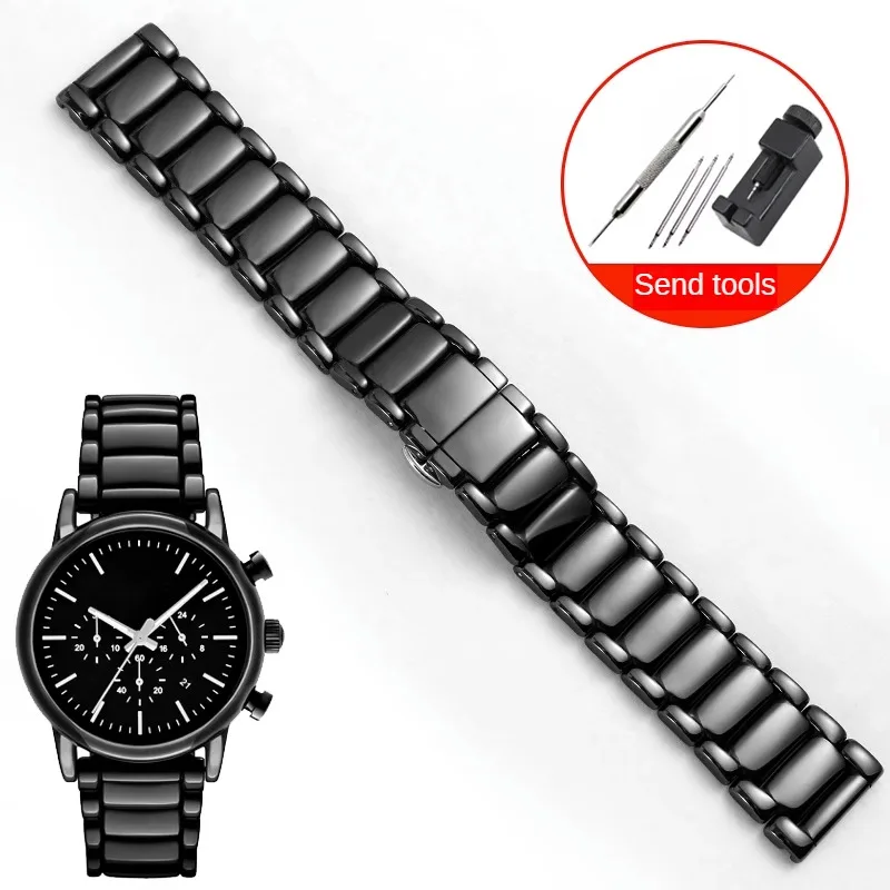 

Substitute Black Samurai AR1509/AR1507/AR11242 Series Flat Straight Interface Ceramic Watch Strap With 22mm