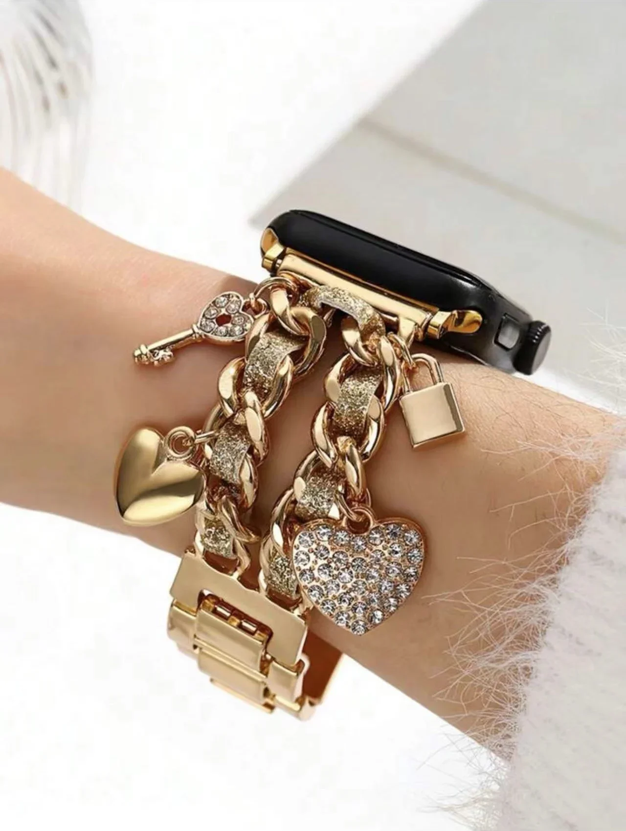 

Новый металлический кожаный браслет-ремешок для Apple Watch Series S11/10/8/7/6/3/4/5/9 40мм 41мм 38мм 42мм 44мм 45мм 46мм