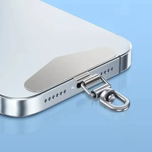 Universele roestvrijstalen mobiele telefoon Lanyard-patchpakking 360 graden draaibaar Afneembaar Anti-verloren metalen ketting Veiligheid Connect-kaart